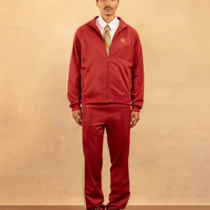 Dark Red Cotton Tracksuit